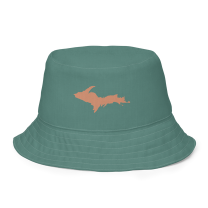 Michigan Upper Peninsula Bucket Hat (w/ Copper UP Outline) | Reversible - Copper Green