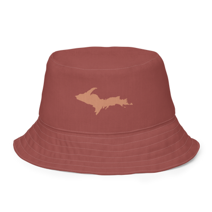 Michigan Upper Peninsula Bucket Hat (w/ Copper UP Outline) | Reversible - Ore Dock Red