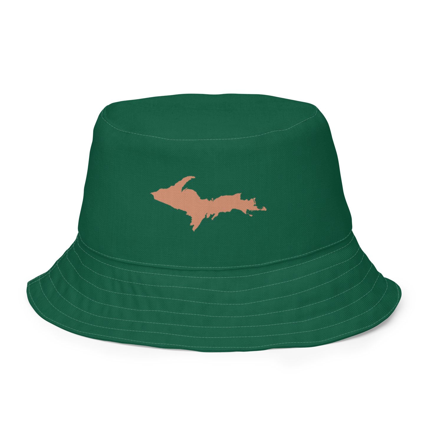 Michigan Upper Peninsula Bucket Hat (w/ Copper UP Outline) | Reversible - Superior Green