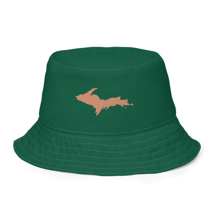 Michigan Upper Peninsula Bucket Hat (w/ Copper UP Outline) | Reversible - Superior Green