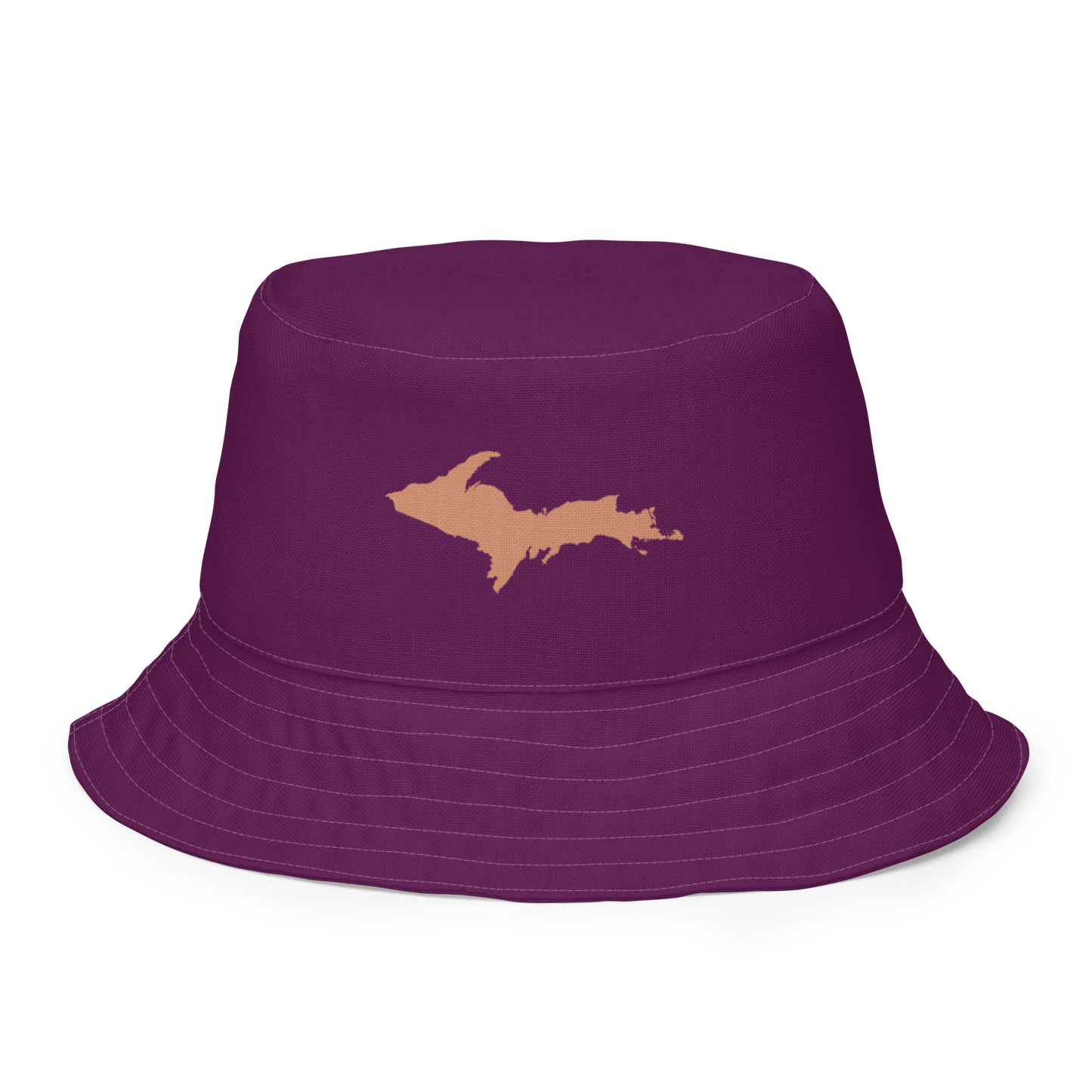 Michigan Upper Peninsula Bucket Hat (w/ Copper UP Outline) | Reversible - Tyrian Purple