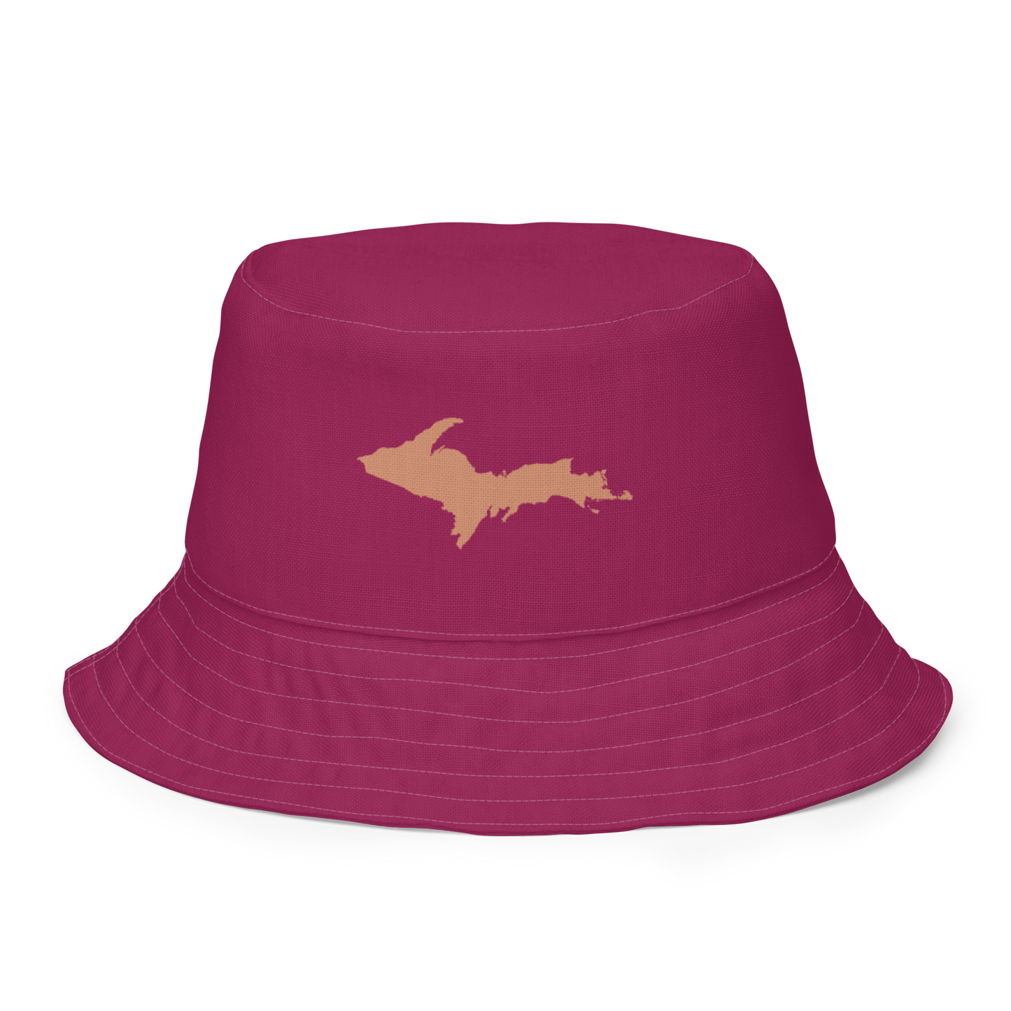 Michigan Upper Peninsula Bucket Hat (w/ Copper UP Outline) | Reversible - Ruby Red