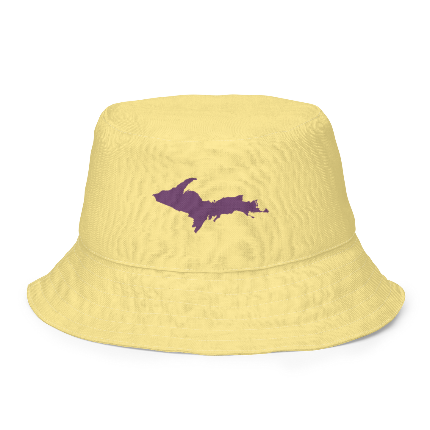 Michigan Upper Peninsula Bucket Hat (w/ Plum UP Outline) | Reversible - Cherry Yellow