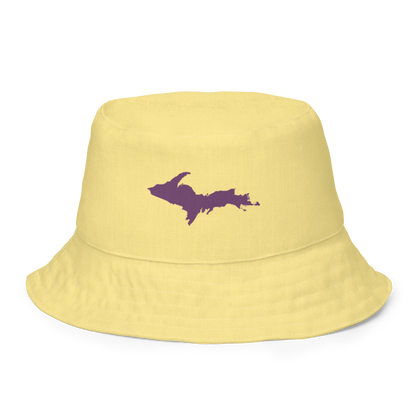 Michigan Upper Peninsula Bucket Hat (w/ Plum UP Outline) | Reversible - Cherry Yellow