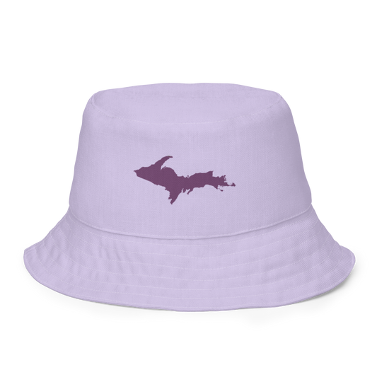 Michigan Upper Peninsula Bucket Hat (w/ Plum UP Outline) | Reversible - Lavender