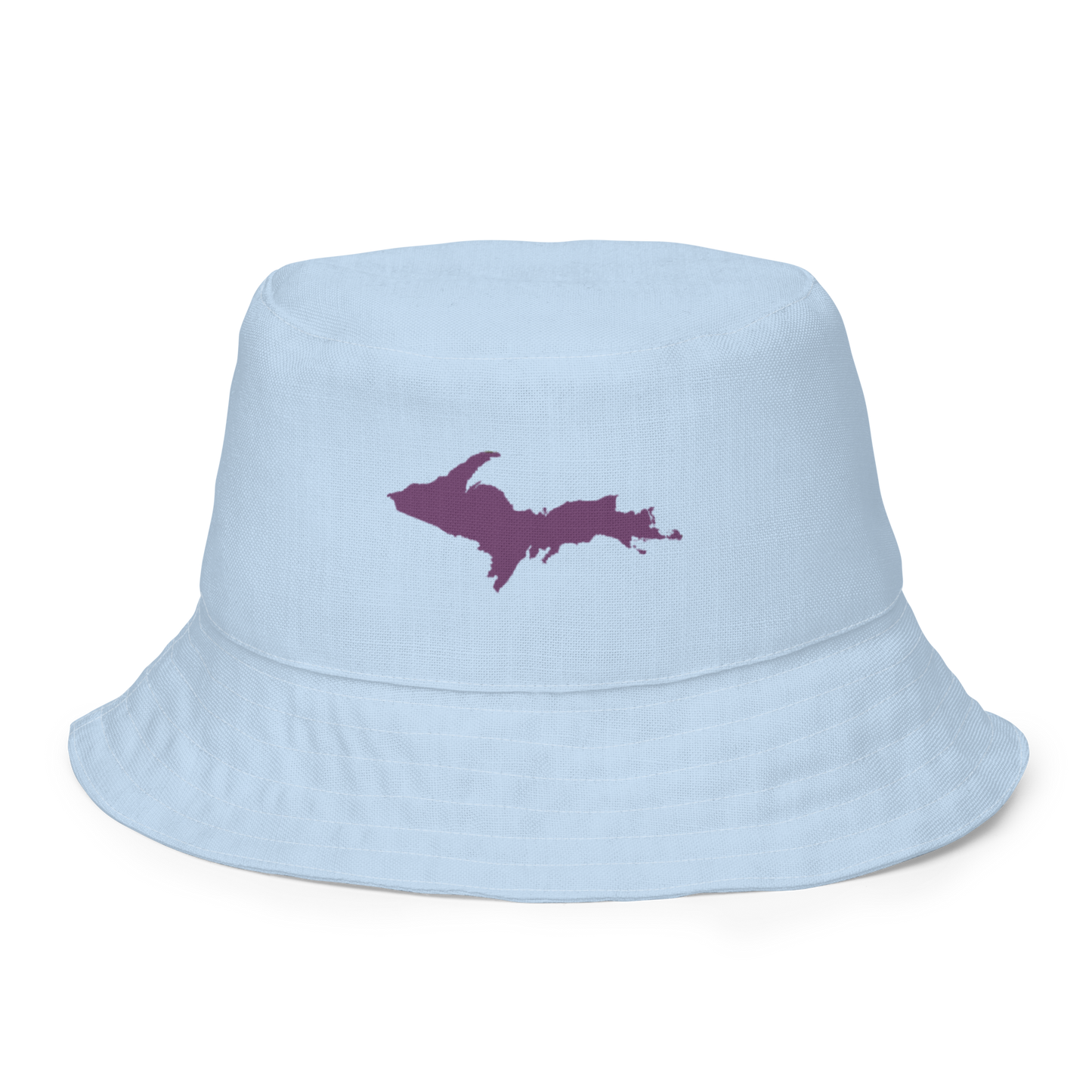 Michigan Upper Peninsula Bucket Hat (w/ Plum UP Outline) | Reversible - Light Blue