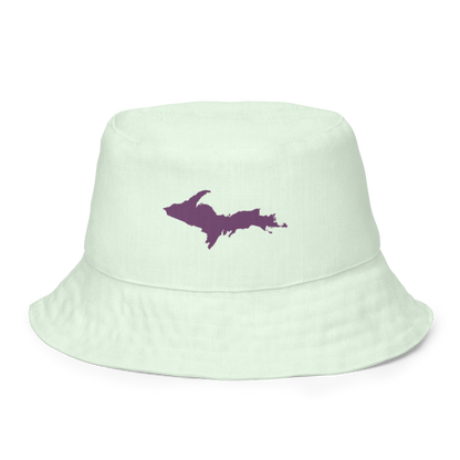 Michigan Upper Peninsula Bucket Hat (w/ Plum UP Outline) | Reversible - Dew Green