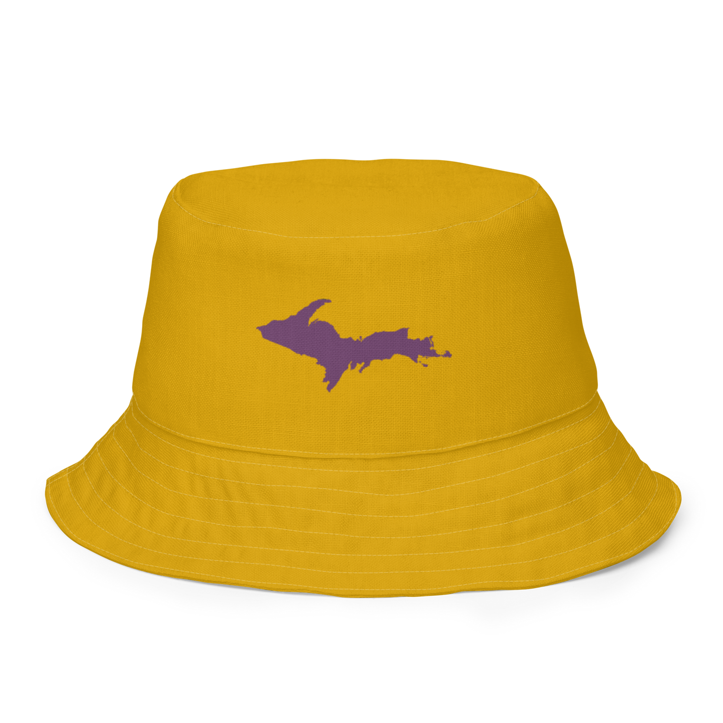 Michigan Upper Peninsula Bucket Hat (w/ Plum UP Outline) | Reversible - Gold