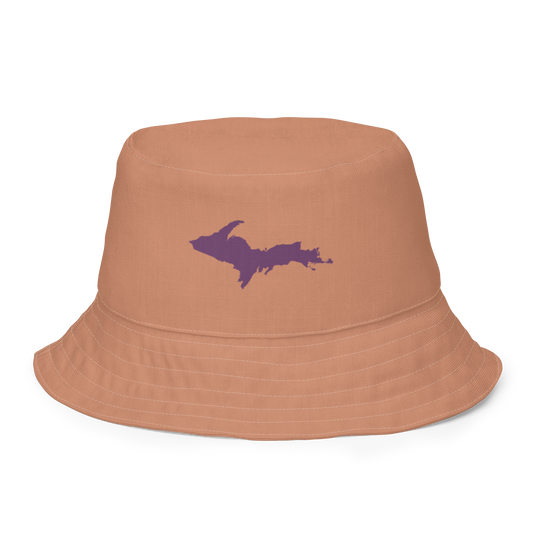 Michigan Upper Peninsula Bucket Hat (w/ Plum UP Outline) | Reversible - Copper Color