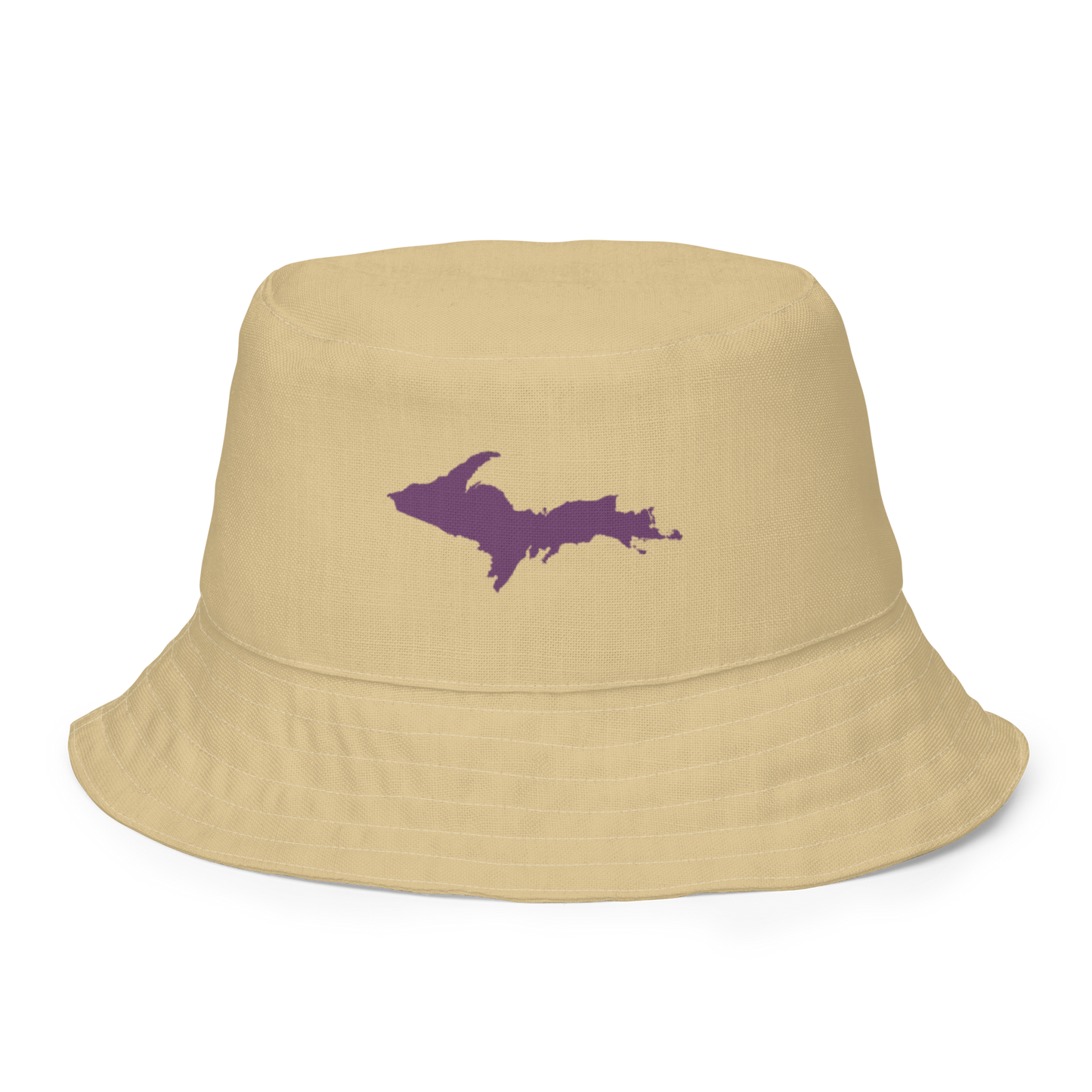 Michigan Upper Peninsula Bucket Hat (w/ Plum UP Outline) | Reversible - Maple Color