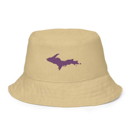 Michigan Upper Peninsula Bucket Hat (w/ Plum UP Outline) | Reversible - Maple Color