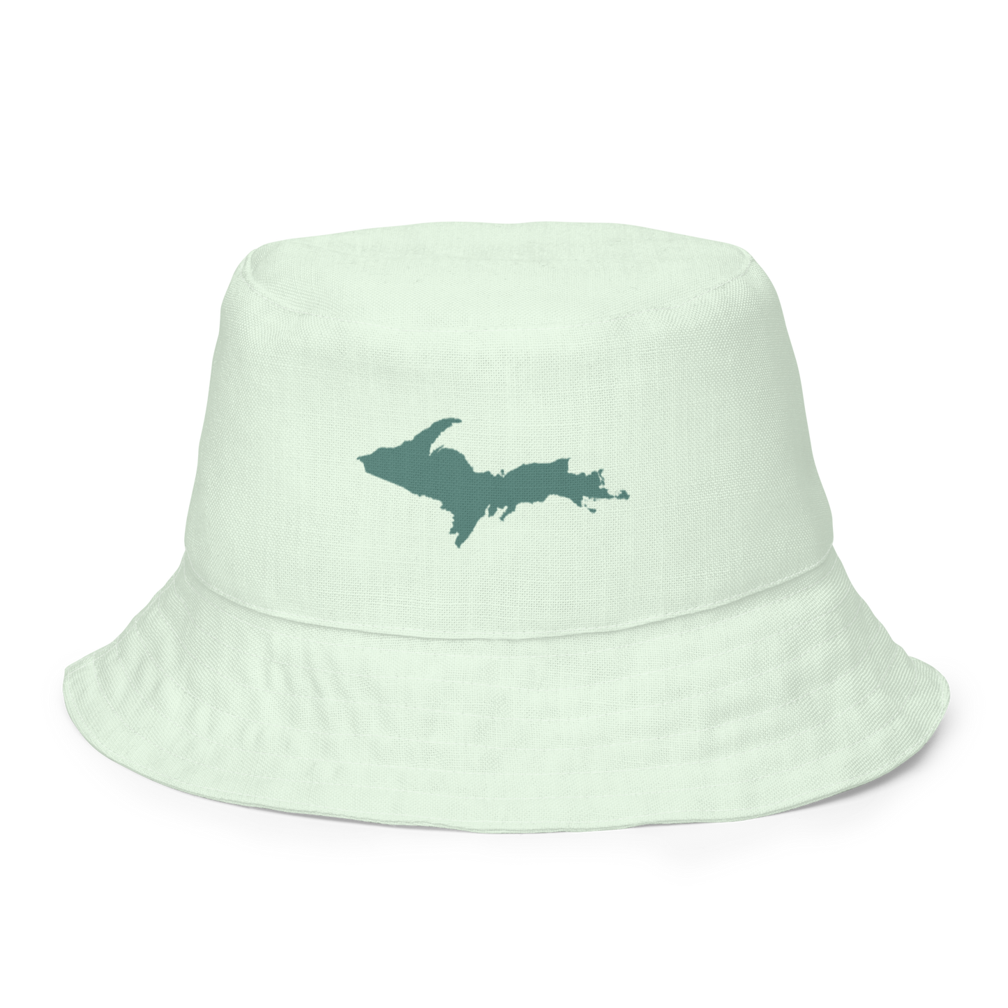 Michigan Upper Peninsula Bucket Hat (w/ Copper Green UP Outline) | Reversible - Dew Green