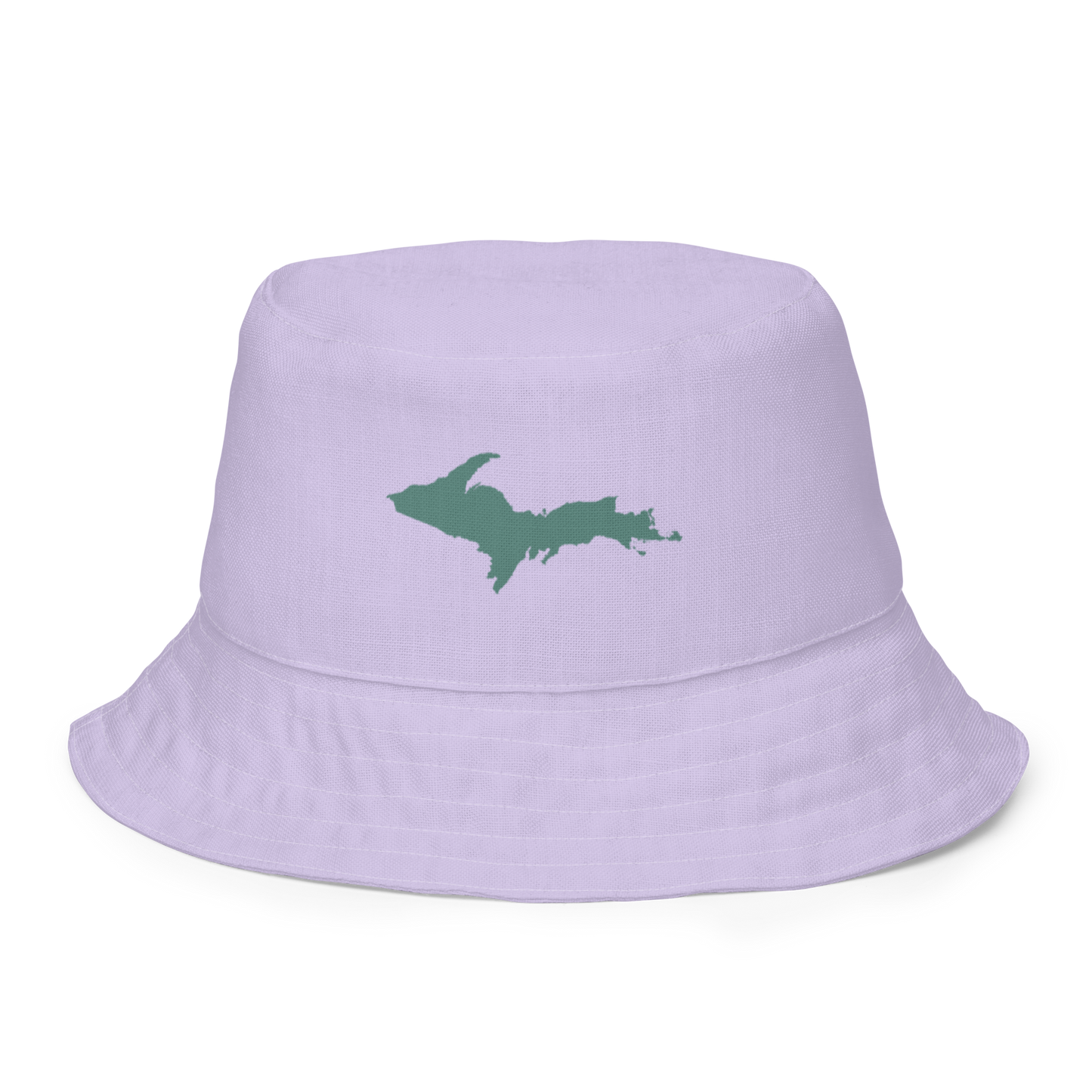 Michigan Upper Peninsula Bucket Hat (w/ Copper Green UP Outline) | Reversible - Lavander