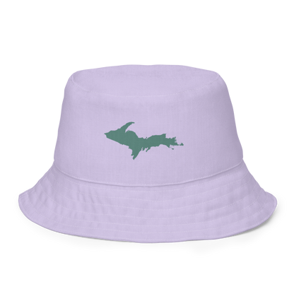 Michigan Upper Peninsula Bucket Hat (w/ Copper Green UP Outline) | Reversible - Lavander