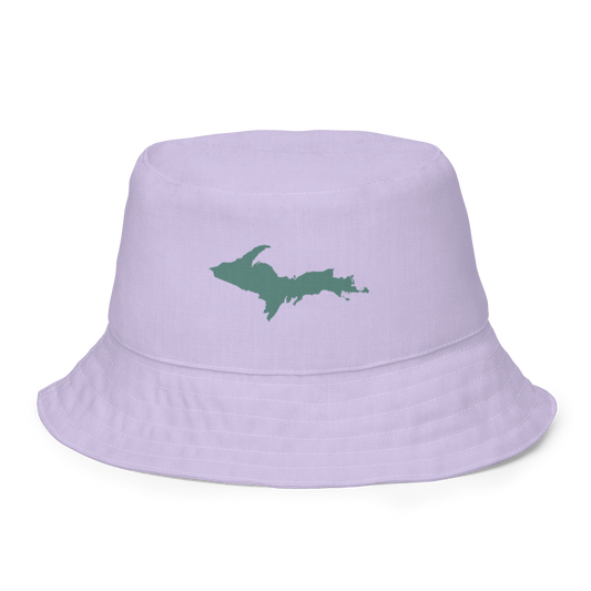 Michigan Upper Peninsula Bucket Hat (w/ Copper Green UP Outline) | Reversible - Lavander