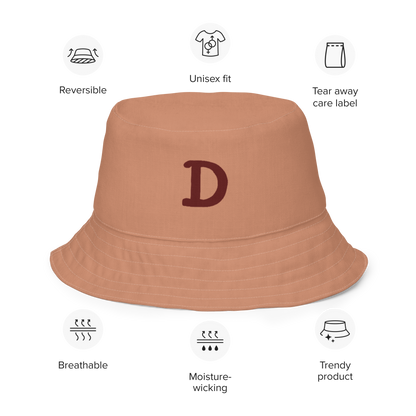 Detroit Bucket Hat (w/ Cherrywood 'Old French D') | Reversible - Copper Color