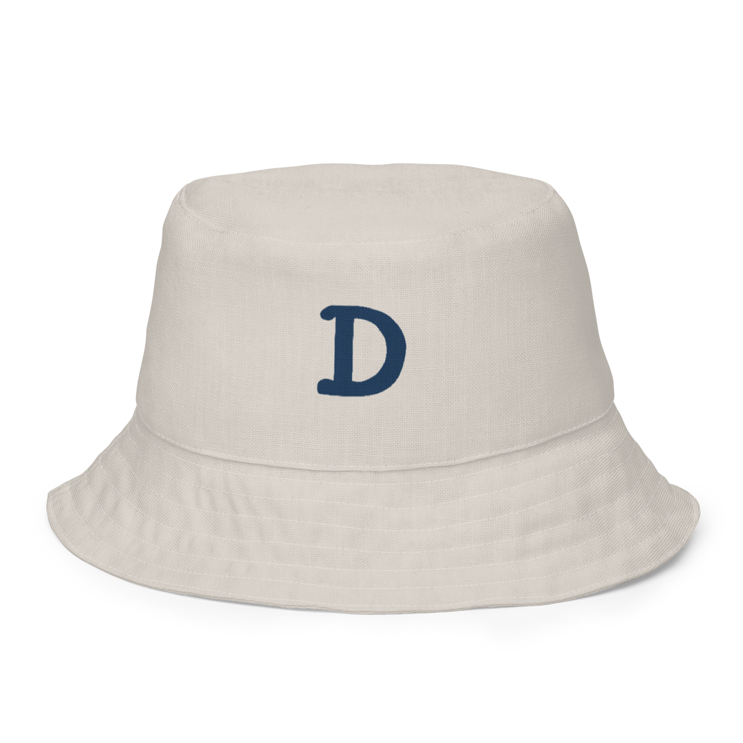 Detroit Bucket Hat (w/ Navy 'Old French D') | Reversible - Canvas Color