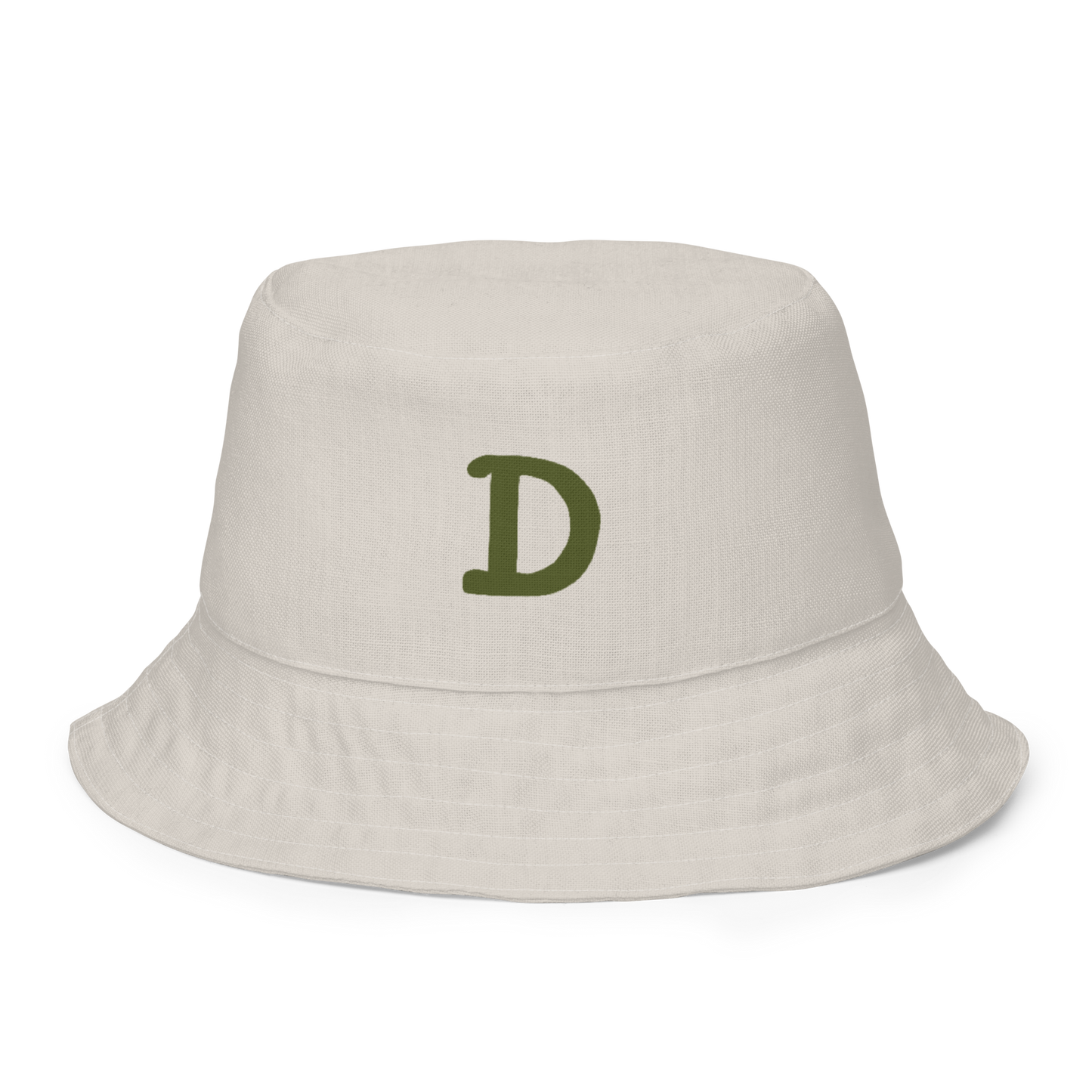 Detroit Bucket Hat (w/ Army Green 'Old French D') | Reversible - Canvas Color