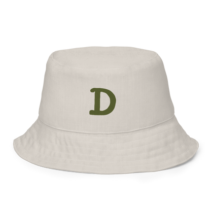 Detroit Bucket Hat (w/ Army Green 'Old French D') | Reversible - Canvas Color