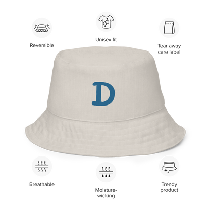 Detroit Bucket Hat (w/ Blueberry 'Old French D') | Reversible - Canvas Color