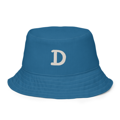 Detroit Bucket Hat (w/ 'Old French D') | Reversible - Blueberry/Canvas Color