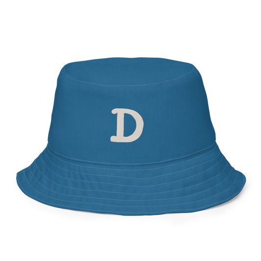 Detroit Bucket Hat (w/ 'Old French D') | Reversible - Blueberry/Canvas Color