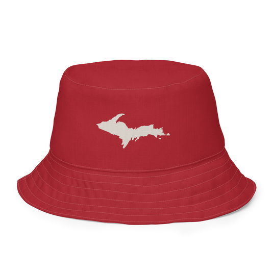 Michigan Upper Peninsula Bucket Hat | Reversible - Thimbleberry Red/Canvas Color