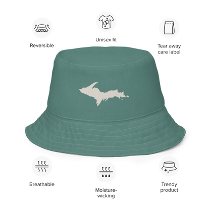 Michigan Upper Peninsula Bucket Hat | Reversible - Copper Green/Canvas Color