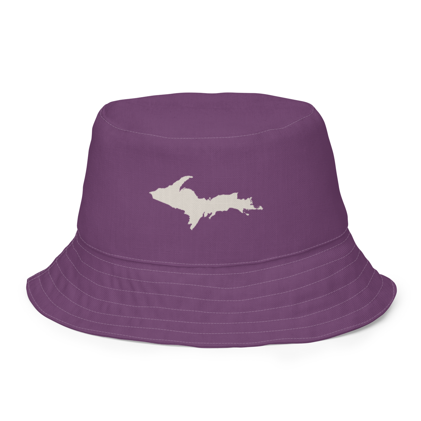 Michigan Upper Peninsula Bucket Hat | Reversible - Plum/Canvas Color