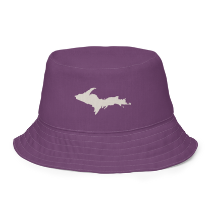 Michigan Upper Peninsula Bucket Hat | Reversible - Plum/Canvas Color