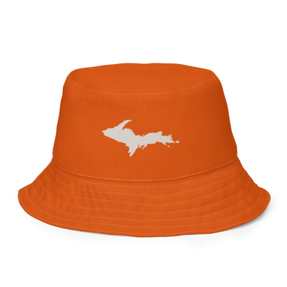 Michigan Upper Peninsula Bucket Hat | Reversible - Maple Leaf Orange/Canvas Color