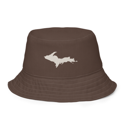 Michigan Upper Peninsula Bucket Hat | Reversible - Hickory/Canvas Color