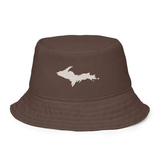 Michigan Upper Peninsula Bucket Hat | Reversible - Hickory/Canvas Color