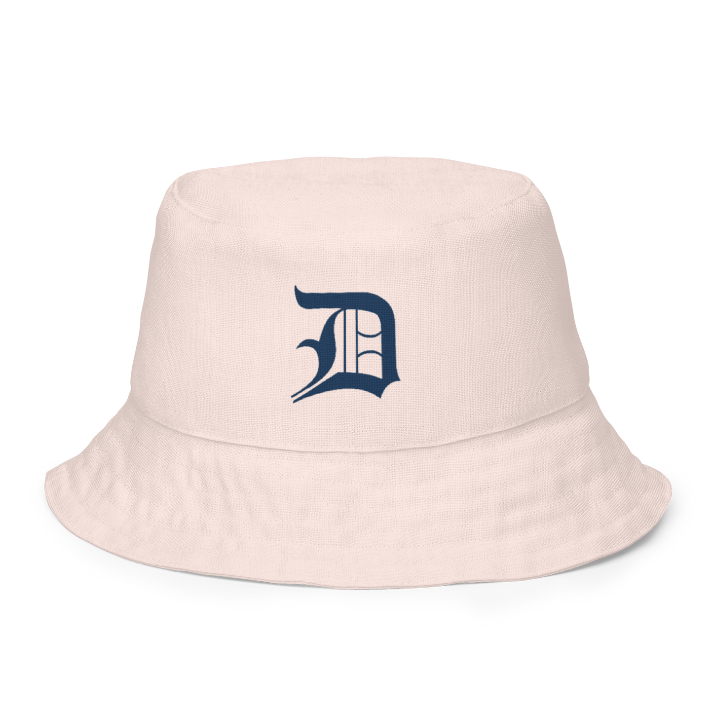 Detroit 'Old English D' Bucket Hat | Reversible - Champagne Pink/Canvas Color