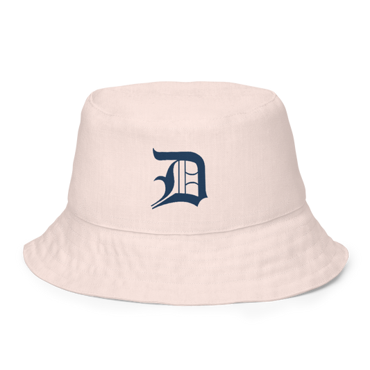 Detroit 'Old English D' Bucket Hat | Reversible - Champagne Pink/Canvas Color