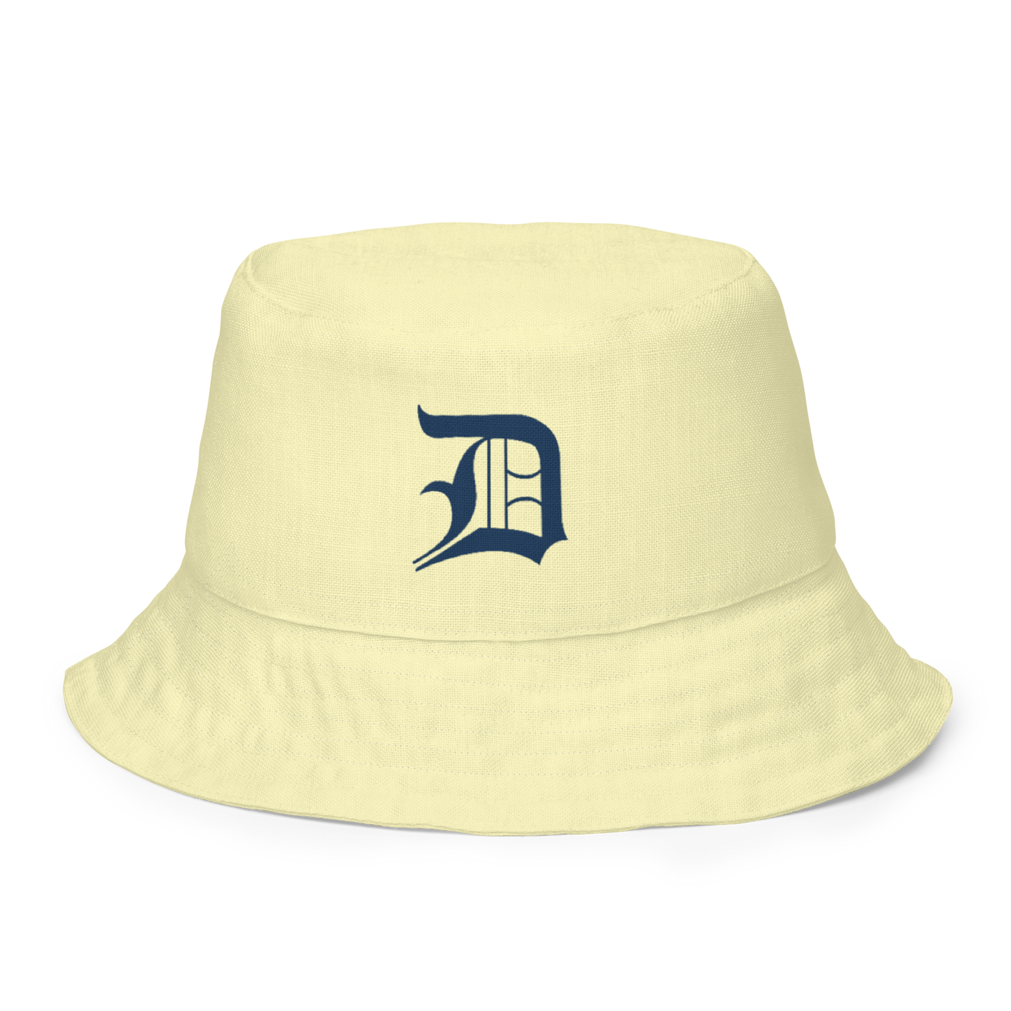 Detroit 'Old English D' Bucket Hat | Reversible - Canary Yellow/Canvas Color