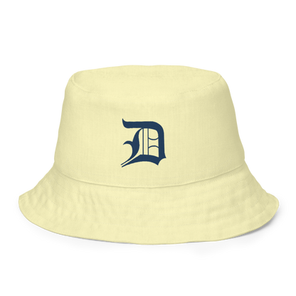 Detroit 'Old English D' Bucket Hat | Reversible - Canary Yellow/Canvas Color