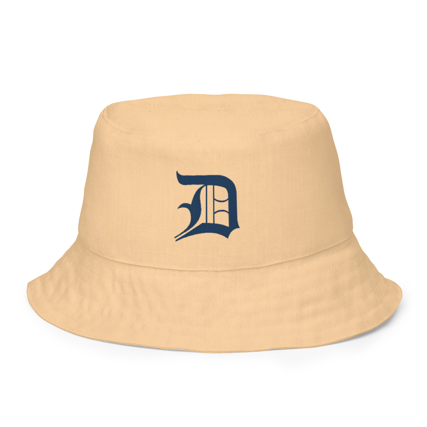 Detroit 'Old English D' Bucket Hat | Reversible - Pale Apricot/Canvas Color