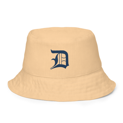 Detroit 'Old English D' Bucket Hat | Reversible - Pale Apricot/Canvas Color