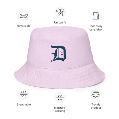 Detroit 'Old English D' Bucket Hat | Reversible - Pale Lavender/Canvas Color