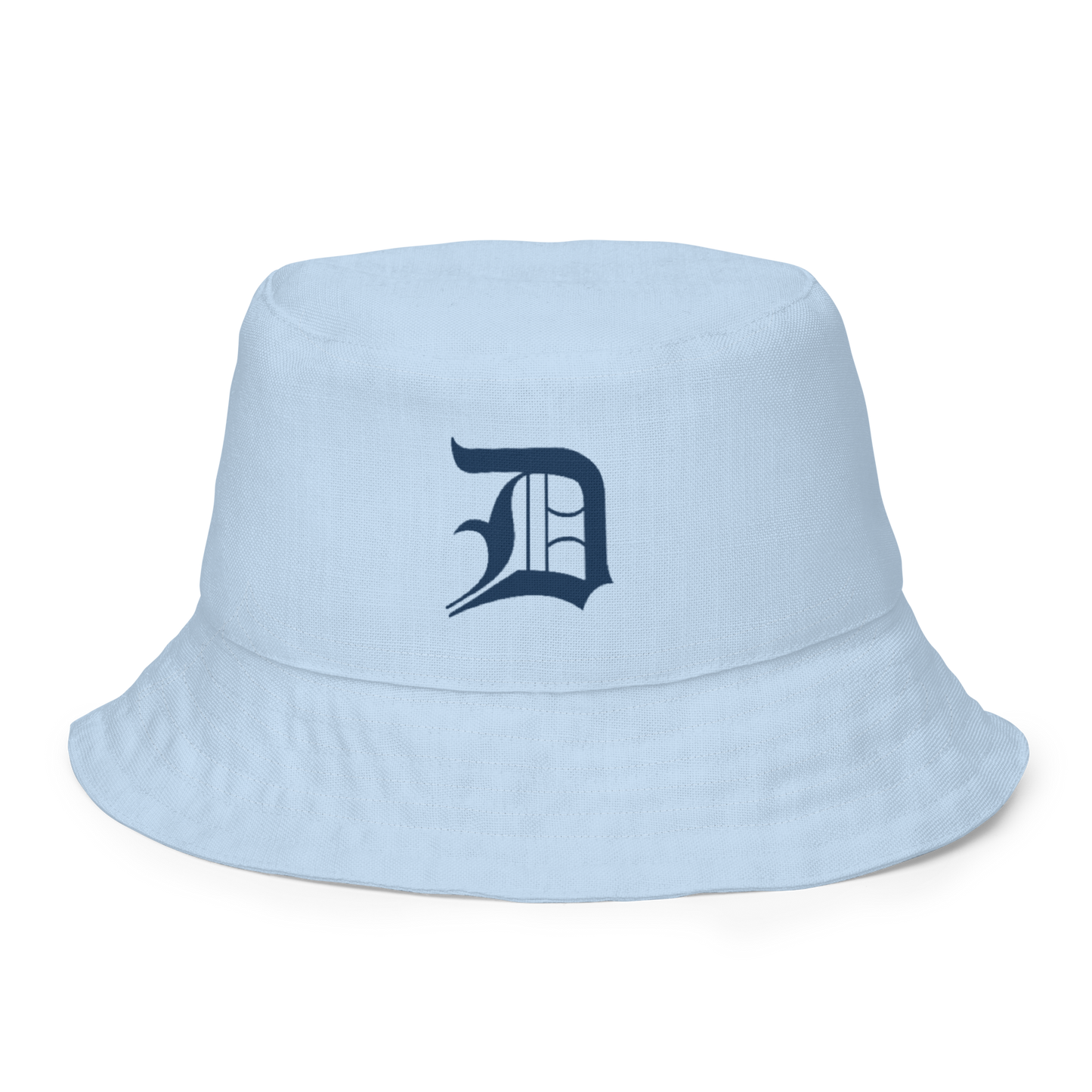 Detroit 'Old English D' Bucket Hat | Reversible - Light Blue/Canvas Color