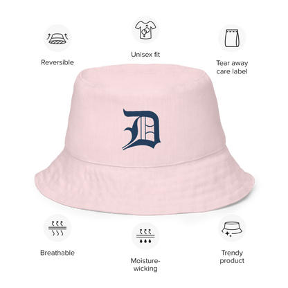 Detroit 'Old English D' Bucket Hat | Reversible - Pale Pink/Canvas Color