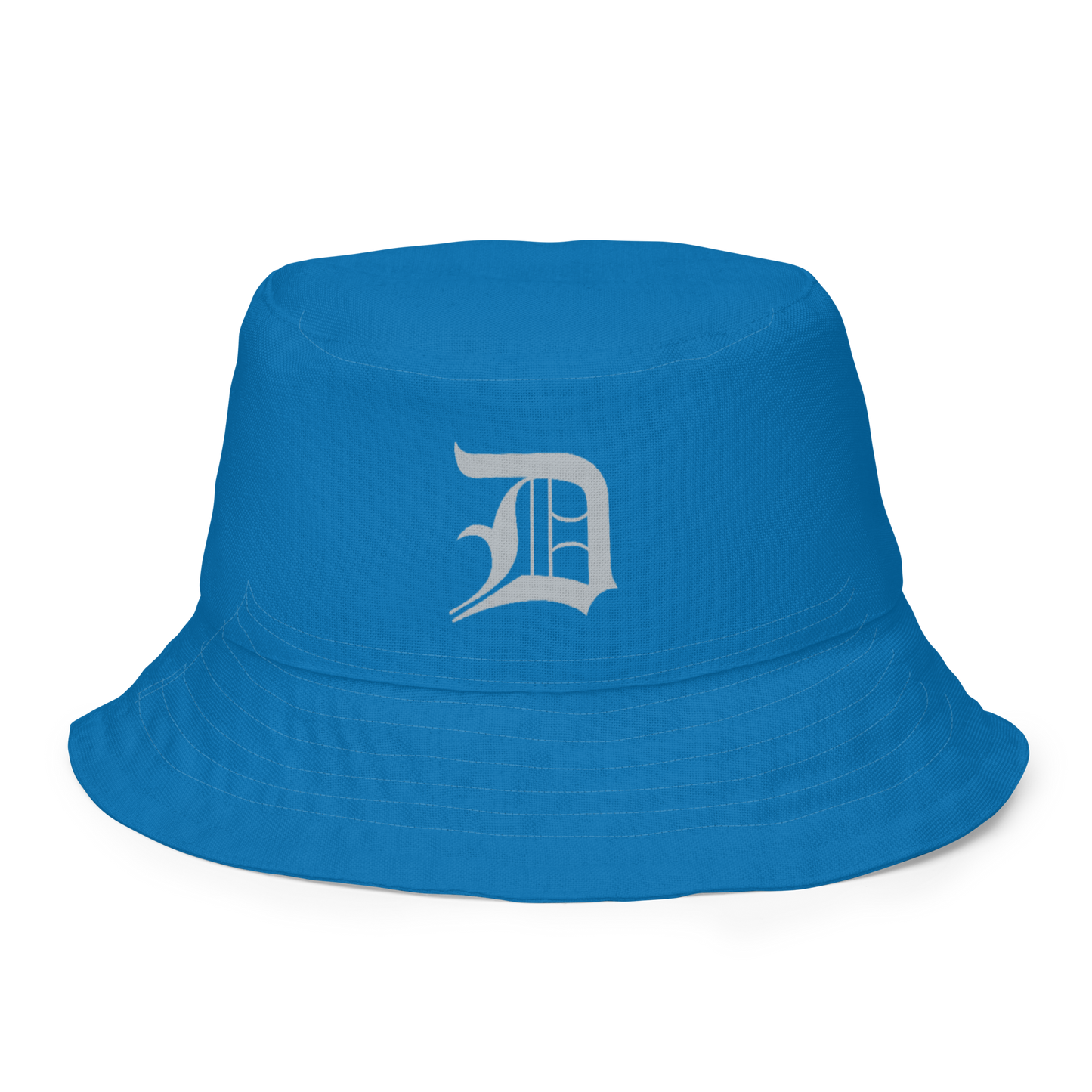 Detroit 'Old English D' Bucket Hat | Reversible - Azure/Silver