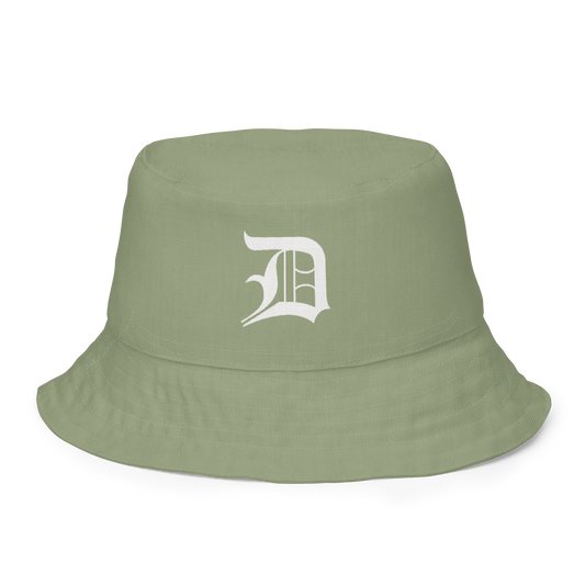 Detroit 'Old English D' Bucket Hat | Reversible - Beachgrass Green/Canvas Color