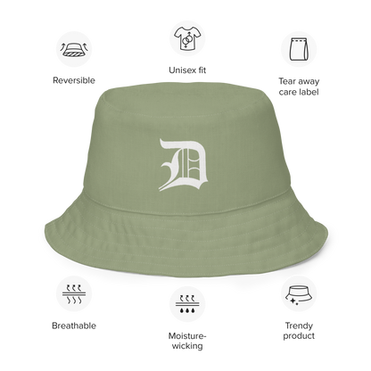 Detroit 'Old English D' Bucket Hat | Reversible - Beachgrass Green/Canvas Color