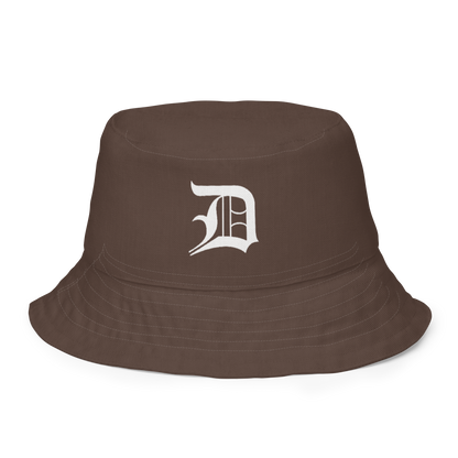 Detroit 'Old English D' Bucket Hat | Reversible - Hickory/Canvas Color