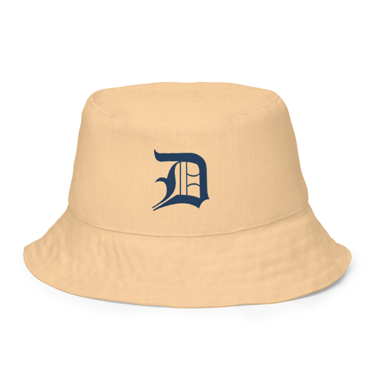 Detroit 'Old English D' Bucket Hat | Reversible - Pale Apricot