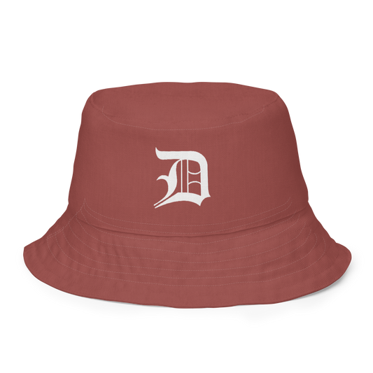 Detroit 'Old English D' Bucket Hat | Reversible - Ore Dock Red