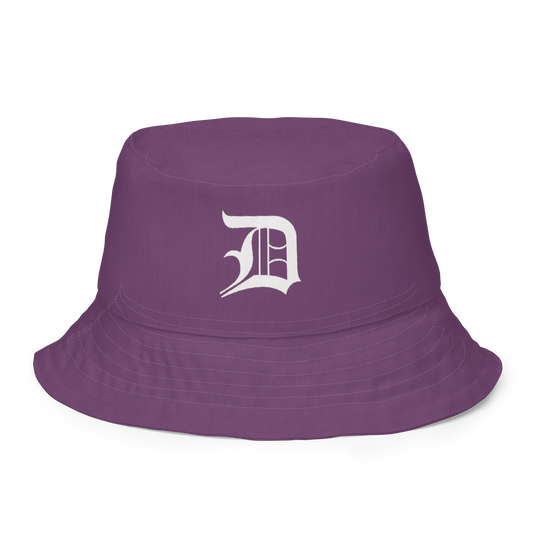 Detroit 'Old English D' Bucket Hat | Reversible - Plum