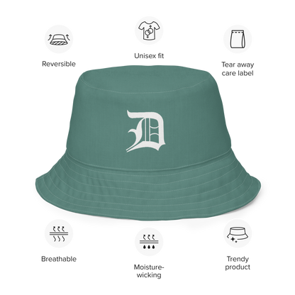 Detroit 'Old English D' Bucket Hat | Reversible - Copper Green